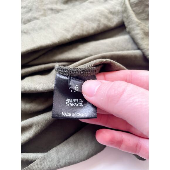 NWT Ruti Green Loose Fit Off The Shoulder Top Size 5 Large - Picture 5 of 7